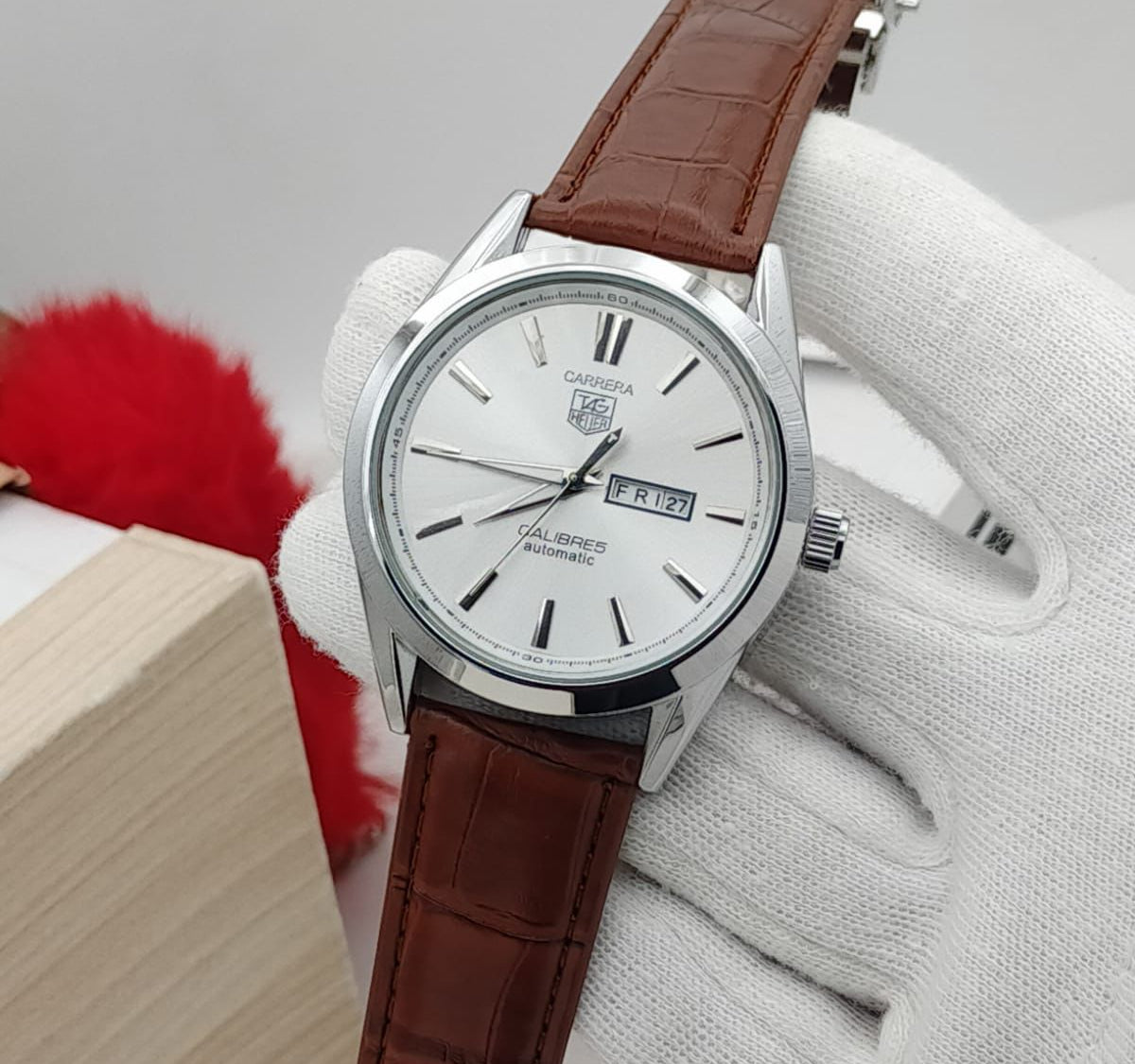 Carrera Calibre 5 - Luxury Swiss Watch With Leather Strap - Best Quality Analog Watch For Men
